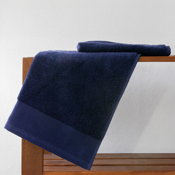 Handtuch aus 100% Bio-Baumwolle dunkelblau, 50x100cm