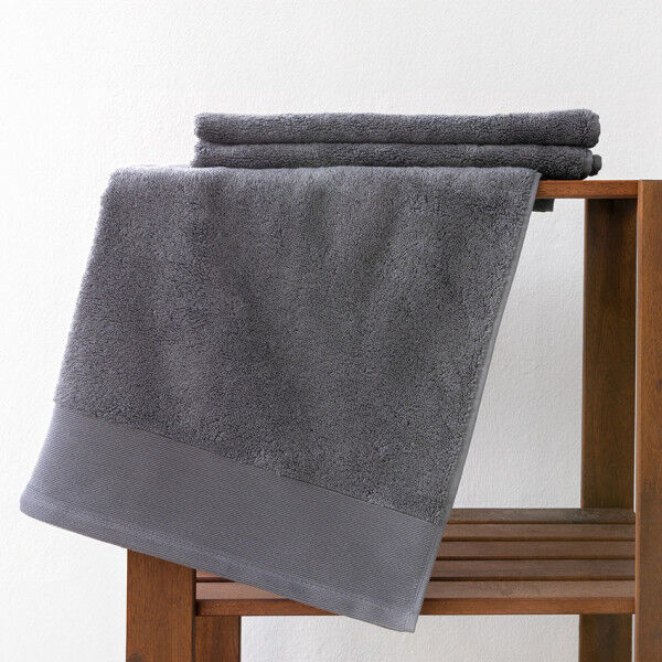 Dusch-Handtuch aus 100% Bio-Baumwolle anthrazit, 70x140cm