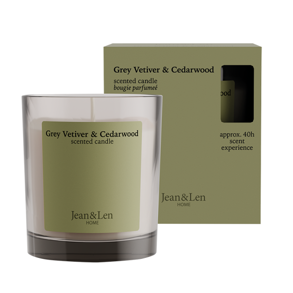 Scented Candle Grey Vetiver & Cedarwood INT, 195 g